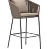 61701 Cativa Aluminum with PVC Frame Outdoor Restaurant Barstool Anthracite Black Frame Custom Made Cushions