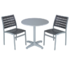 6700 Sansa Aluminum Outdoor Restaurant Side Chair Gray Frame Gray Teak Seat and Back (2)