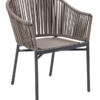 6701 Cativa Aluminum with PVC Frame Outdoor Restaurant Arm-Chair Anthracite Black Frame