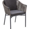 6701 Cativa Aluminum with PVC Frame Outdoor Restaurant Arm-Chair Anthracite Black Frame Anthracite Cushions