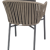 6701 Cativa Aluminum with PVC Frame Outdoor Restaurant Arm-Chair Anthracite Black Frame Anthracite Cushions Rear Angle View