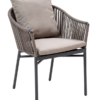 6701 Cativa Aluminum with PVC Frame Outdoor Restaurant Arm-Chair Anthracite Black Frame Custom Made Cushions
