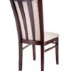 7151 Wood Grady Back Dining Chair Walnut Finish Upholstered Back Rear Angle View