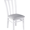 7151 Wood Grady Back Dining Chair White Finish Upholstered Back
