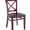 7332 Wood X-Back Dining Chair Dark Mahogany Finish (2)