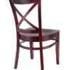 7332 Wood X-Back Dining Chair Dark Mahogany Finish Rear Angle View
