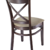 7332 Wood X-Back Dining Chair Walnut Finish Rear Angle View