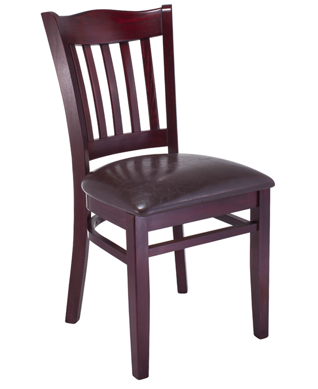 7362-A Wood Vertical Slat Back Dining Chair (2)