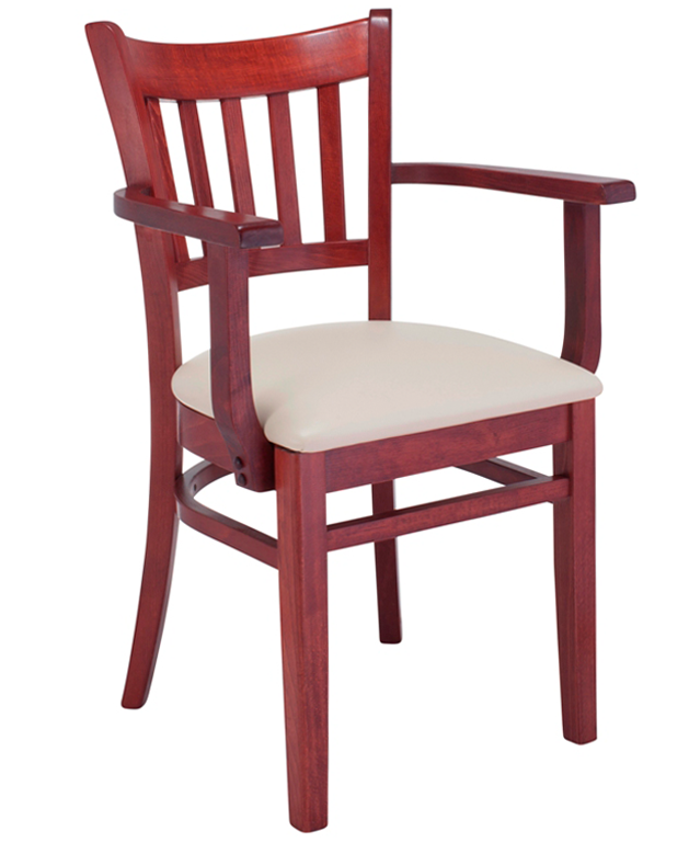 7362-WA Wood Vertical Back Dining Arm-Chair