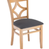 7374 Wood Diamond Back Dining Chair Natural Finish