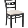 7375 Wood 3-Diamond Back Dining Chair Black Finish