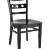 7375 Wood 3-Diamond Back Dining Chair Black Finish (2)