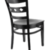 7375 Wood 3-Diamond Back Dining Chair Black Finish Rear Angle View