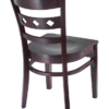 7375 Wood 3-Diamond Back Dining Chair Dark Mahogany Finish Rear Angle View