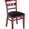 7375 Wood 3-Diamond Back Dining Chair Mahogany Finish