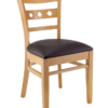 7375 Wood 3-Diamond Back Dining Chair Natural Finish