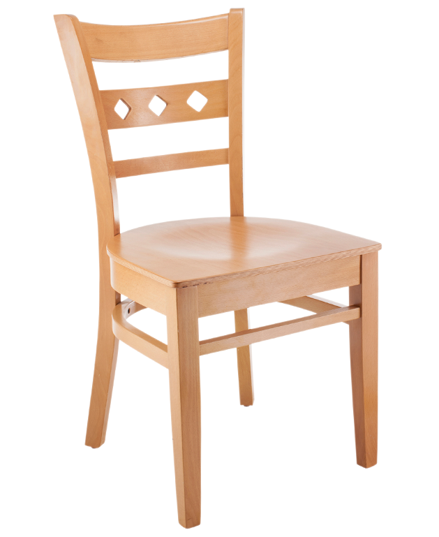 7375 Wood 3-Diamond Back Dining Chair Natural Finish (2)