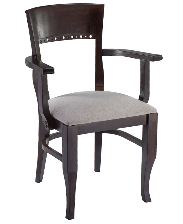 7399-WA Wood Biedermeier Back Dining Arm-Chair