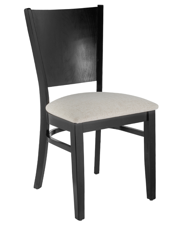 7990 Wood Full Back Dining Chair Black Finish