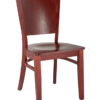 7990 Wood Full Back Dining Chair Mahogany Finish (2)