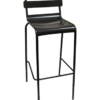 824-BA Newton Aluminum Outdoor Restaurant Dining Bar Stool Black Finish