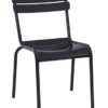 824 Newton Aluminum Outdoor Restaurant Dining Side Chair Stackable Black Finish