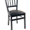 8309 Metal Vertical Back Dining Chair Padded Seat
