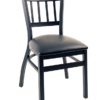 8309 Metal Vertical Back Stackable Dining Chair Padded Seat (2)