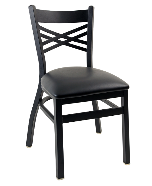 8310 Metal X-Back Stackable Dining Chair Padded Seat