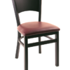 8313 Metal Solid Back Dining Chair Padded Seat (2)