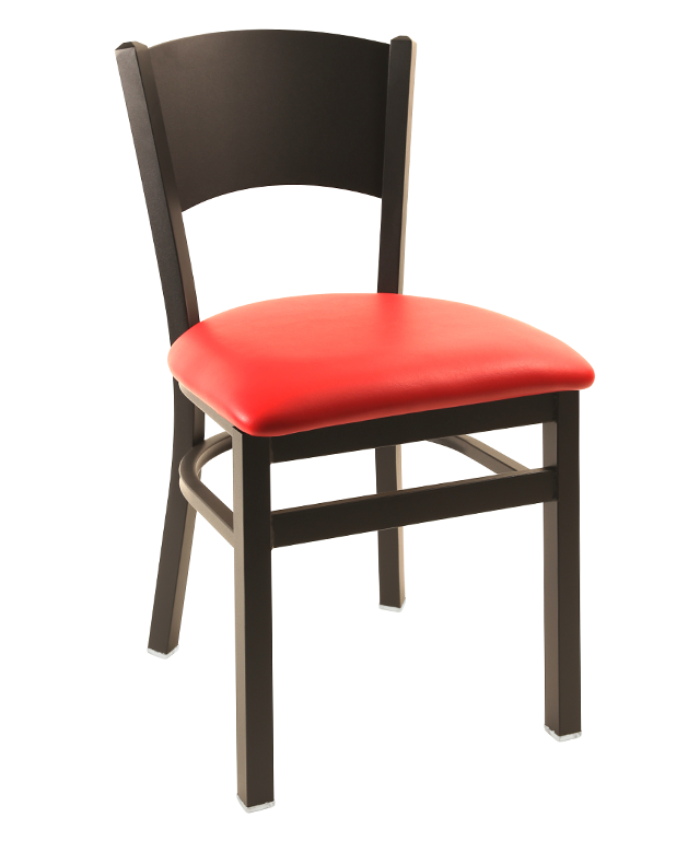 8313 Metal Solid Back Dining Chair Padded Seat
