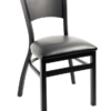 8313 Metal Solid Back Stackable Dining Chair Padded Seat (2)