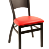 8313 Metal Solid Back Stackable Dining Chair Padded Seat (3)