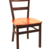 8316-2 Metal 2-Slat Ladderback Dining Chair Wood Seat