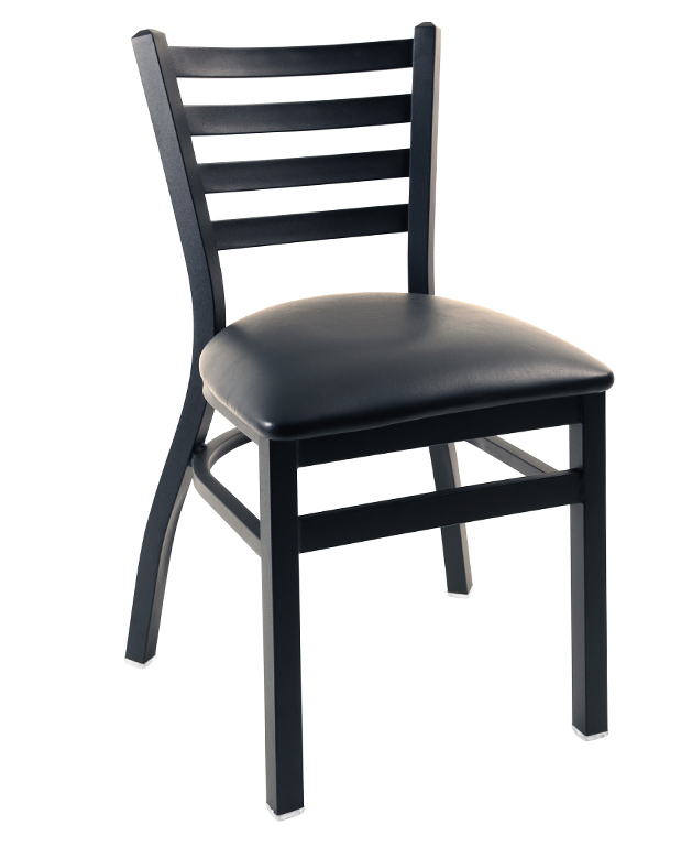 8316 Metal Ladderback Stackable Dining Chair Padded Seat