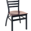 8316 Metal Ladderback Stackable Dining Chair Wood Seat
