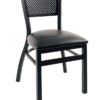 8341 Metal Perforated Back Stackable Dining Chair Padded Seat (2)