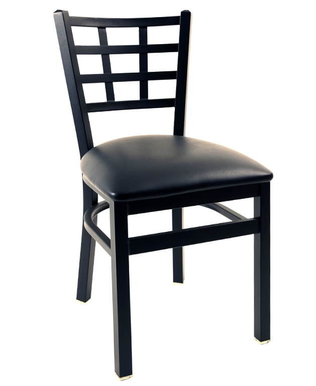 8365-B Metal Lattice Back Dining Chair Padded Seat