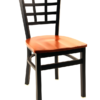 8365-B Metal Lattice Back Dining Chair Wood Seat