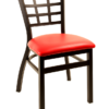 8365-B Metal Lattice Back Stackable Dining Chair Padded Seat