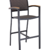 OBS-WA-56-25 Arnold Aluminum Outdoor Restaurant Dining Bar Stool Black Frame Finish Java Seat and Back