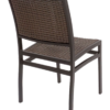 OC-56-25 Arnold Aluminum Outdoor Restaurant Dining Side Chair Stackable Black Frame Finish Java Seat and Back Rear Angle View