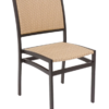 OC-56-25 Arnold Aluminum Outdoor Restaurant Dining Side Chair Stackable Black Frame Finish Natural Seat and Back