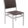 OC-56-25 Arnold Aluminum Outdoor Restaurant Dining Side Chair Stackable Silver Frame Finish Java Seat and Back