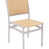 OC-56-25 Arnold Aluminum Outdoor Restaurant Dining Side Chair Stackable Silver Frame Finish Natural Seat and Back