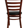 Mahogany Finish Wood Look Metal Ladderback chair Model # 8316-WG-MA-BLK Rear View