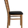 Natural Finish Wood Look Metal Ladderback chair Model # 8316-WG-NA-BLK Side View