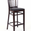 71362-A Vertical Slat Back Barstool Walnut Frame Padded Seat (1)