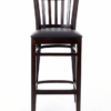 71362-A Vertical Slat Back Barstool Walnut Frame Padded Seat (4)