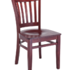 7362-A Vertical Slat Back Dining Chair Mahogany Frame Wood Seat (1)